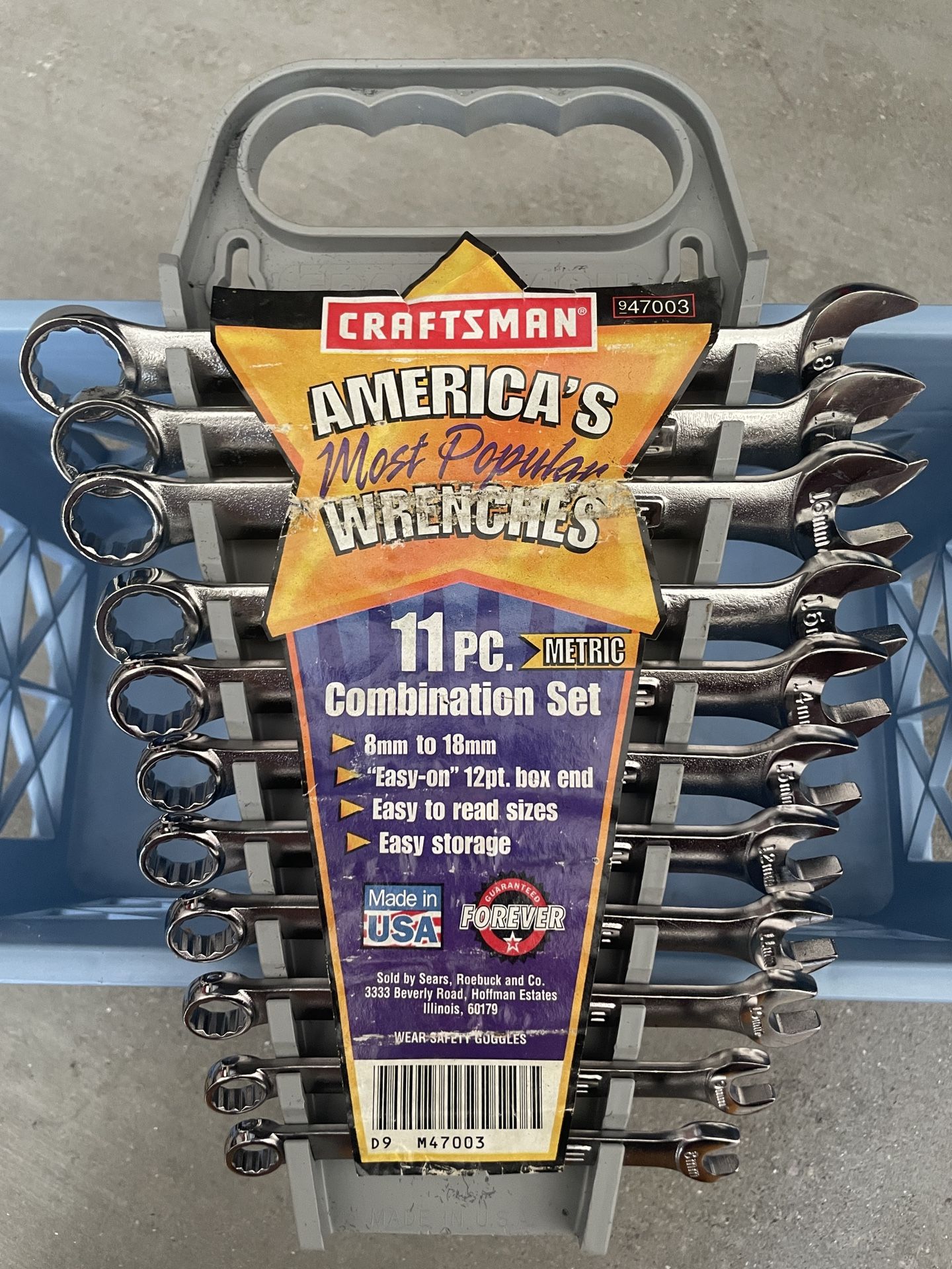 Vintage USA Craftsman 11 Piece Metric 12 pt Combination Wrench Set NOS