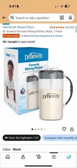 Dr. Brown's Formula Mixing Pitcher, Black, 1-Pack