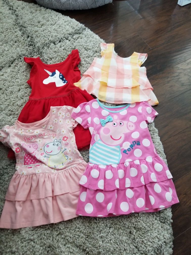 3T Toddler Girls Spring Summer Dresses Top 4 Pieces