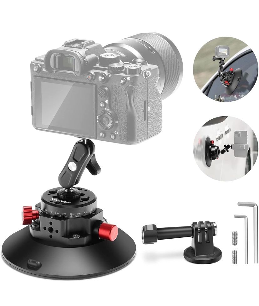 Neewer 6″ Suction Cup Mount w/ Ball Head & Magic Arm – Brand New
