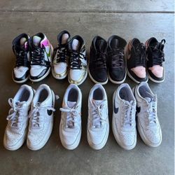 Jordan’s, Air Forces and court vision. All size 8