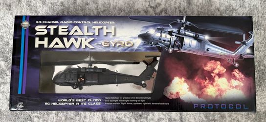 Brand New Protocol Stealth Hawk w/Gyro 3.5 Channel RC Helicopter LED Spotlight