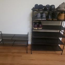 Stackable Shoe Rack - Black/Burgundy