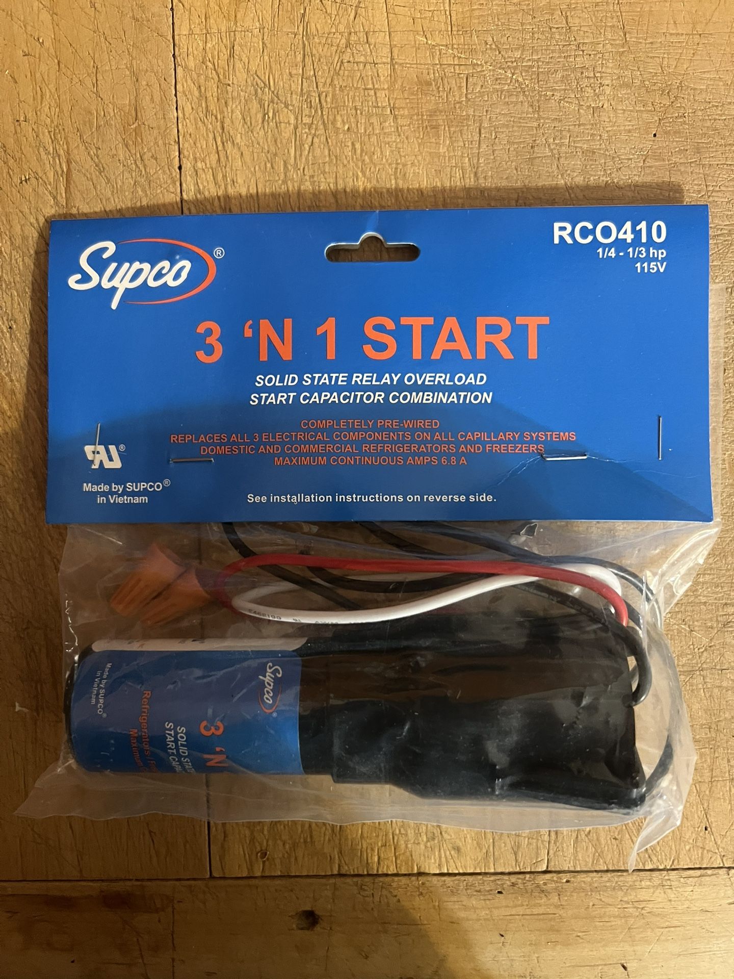 RC0410 3 n 1 - for SUPCO Refrigerator Relay Overload Start Run Capacitor