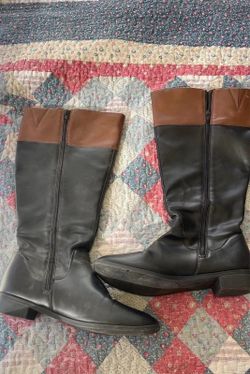 Karen Scott Deliee2 Riding Boots Black Brown extended calf Women’s Sz 10