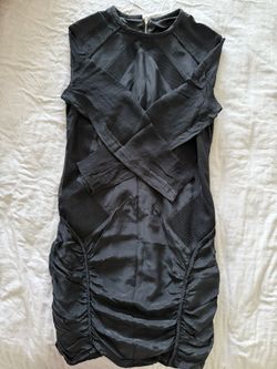Black Silk Casual Dress