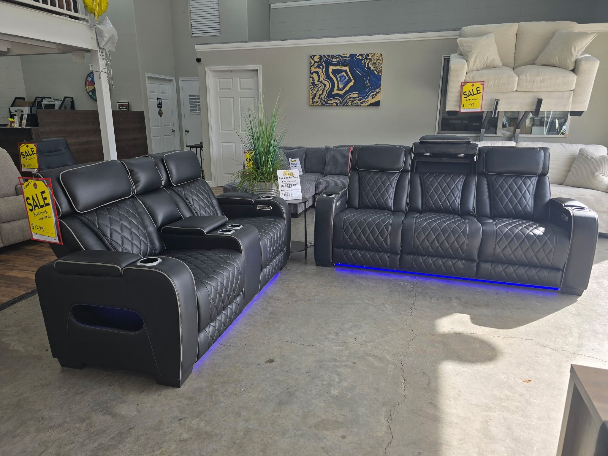 2pc Power Reclining Sofa And Loveseat Set