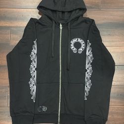 Black Chrome Hearts Zipup Hoodie