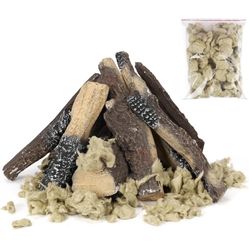 QuliMetal 10PCS Gas Fireplace Logs 