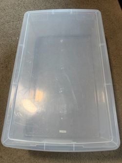 Clear Plastic Under-Bed Storage Container with Lid