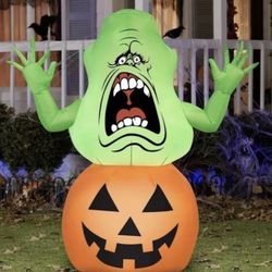 4.5 Ft Slimer Ghostbusters Halloween Airblown Inflatable 80s 90s Movie Props