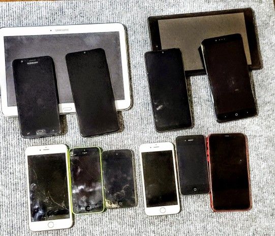 Lot Of Phones And Tablets, 13 Total