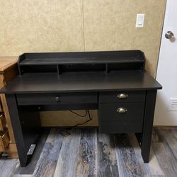 Black wooden desk 