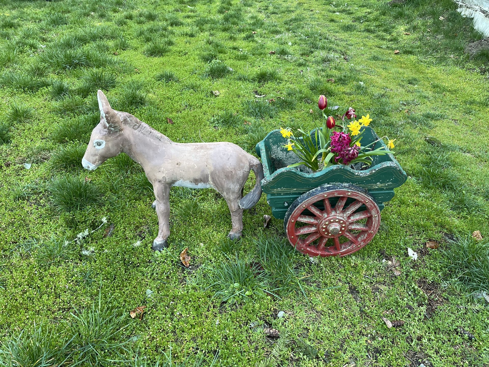 Cement Donkey And Cart
