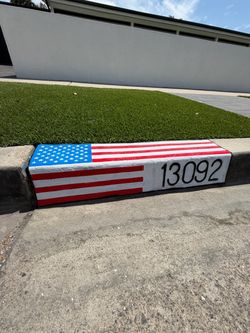 American flag curb address