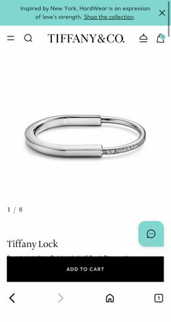 Tiffany Lock bracelet Bangle in White Gold with Diamond Accents