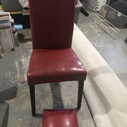 Red Chair And Foot Rest 