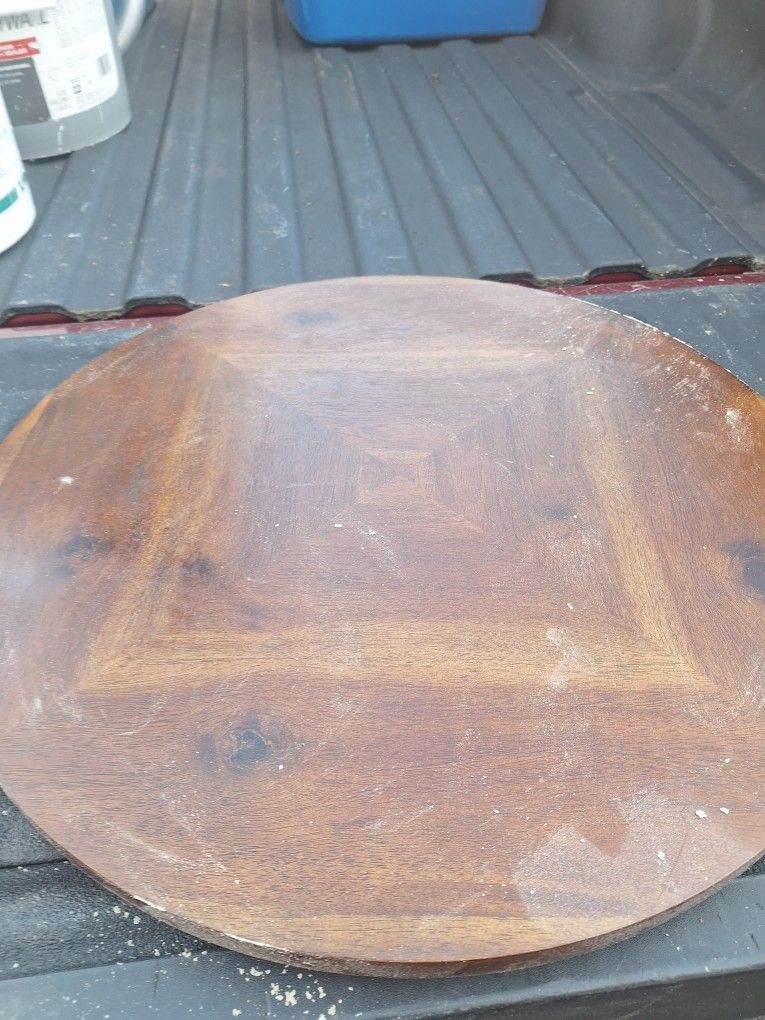 Real Wooden Table With Lazy Susan In The Middle