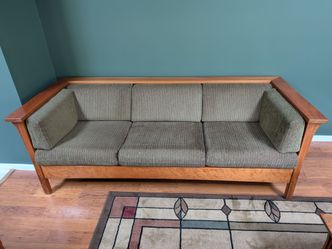 Solid Cherry Mission Spindle Sofa. Amish-Made, Arts & Crafts, Stickley Style