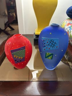 Pressed-Glass Art Vases