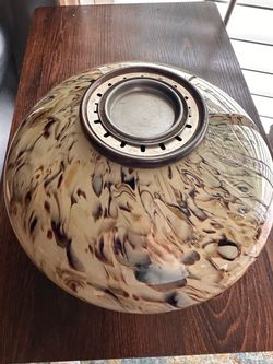Hand blown Art Glass Fire Bowl.