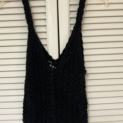 Urban Outfitters Black Crochet V Neck Boho Festival Tank Top - Size XS - VGUC