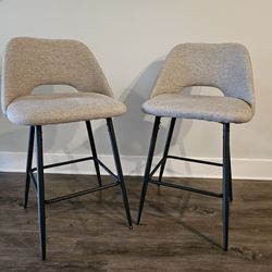 Counter Chairs In Grey - 2 Chairs 