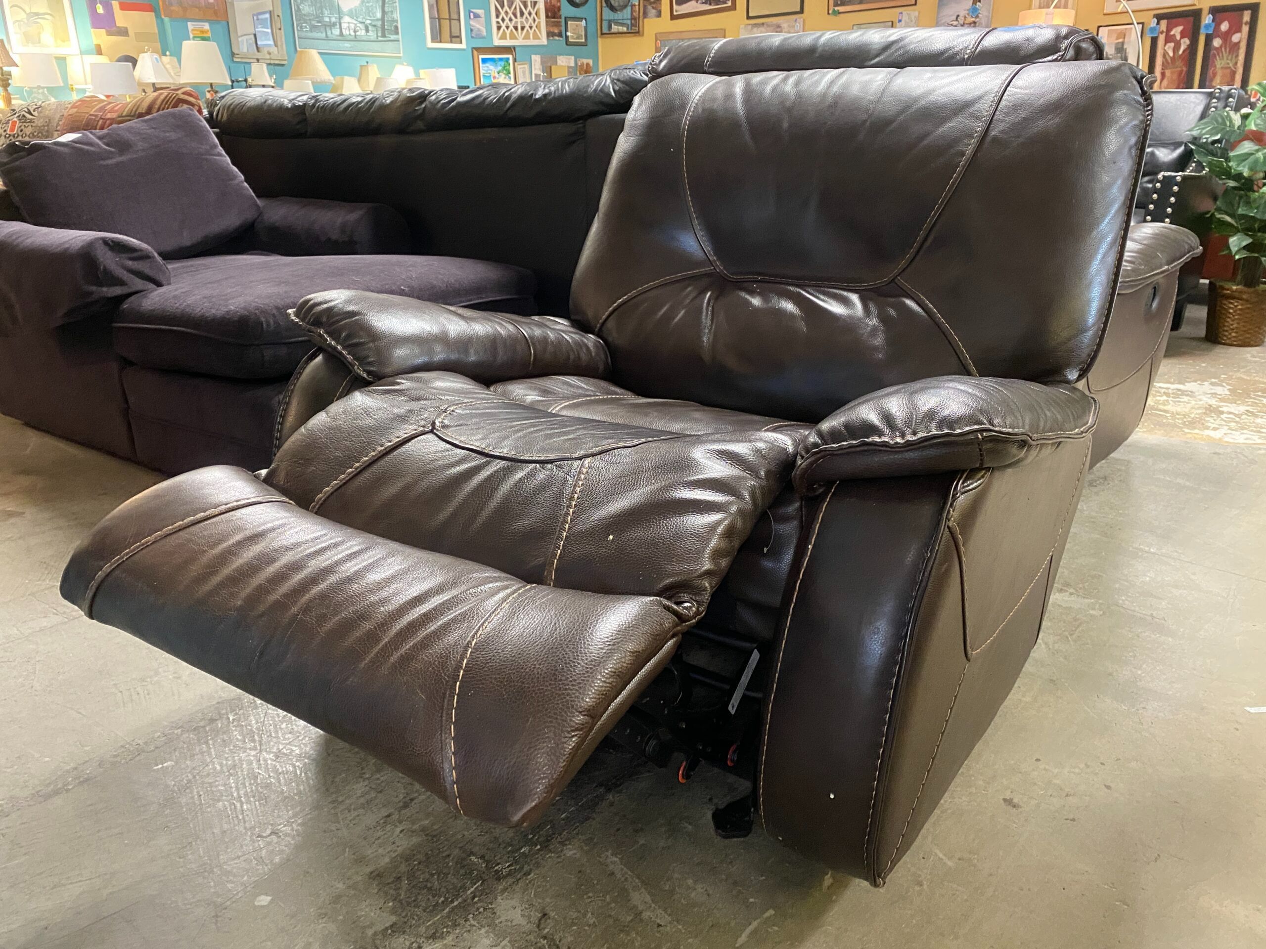 Chocolate Brown Manual Reclining Armchair