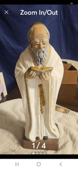 Vintage S&D Ceramic Chalkware Hasidic Jewish Rabbi