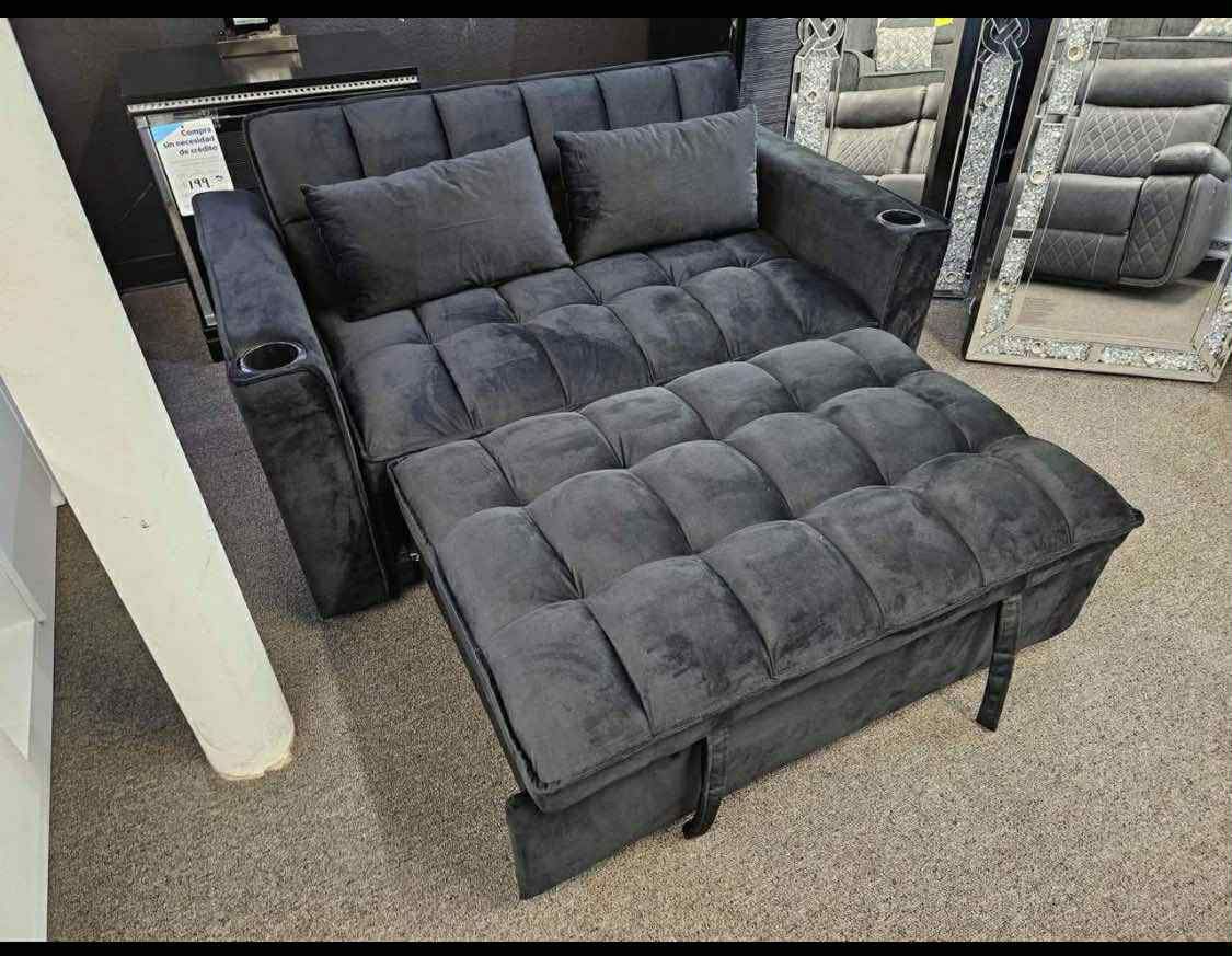 New Couch / Bed. Black, Grey. Free Delivery!
