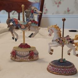 3 Small Carousel Horses 