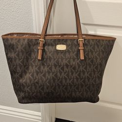 Large MK Michael Kors Signature Shoulder Tote Bag