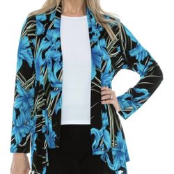 Women's Print Jacket Cardigan - Long Sleeve Printed Mid Cut Printed Sweater (XL)
