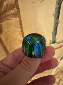 Chunky Faux Agate Statement Ring — Resin/Lucite