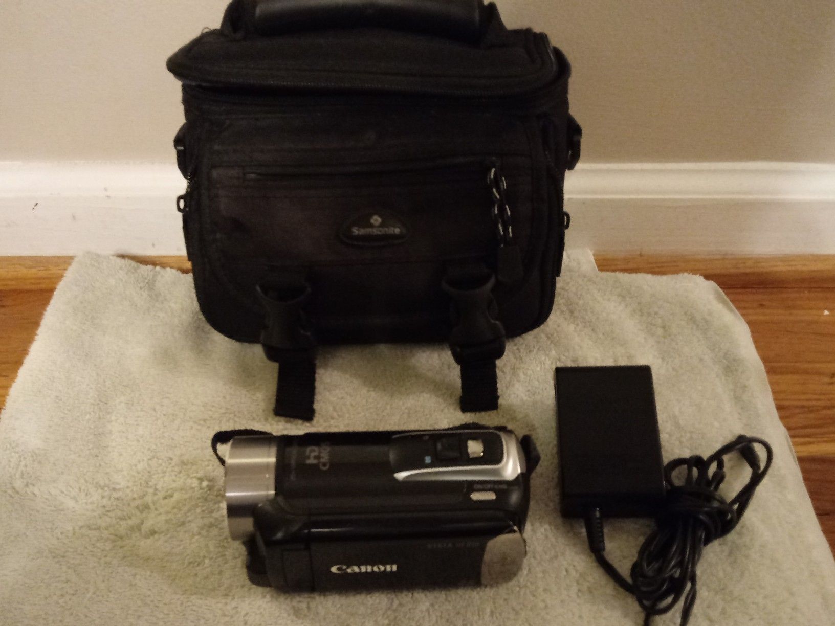 Cannon camcorder with case