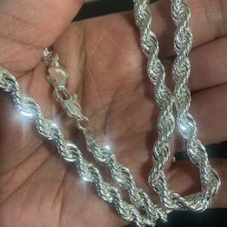 Rope Chain Sterling 925 24”