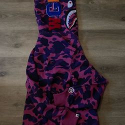 purple bape hoodie size medium brand new
