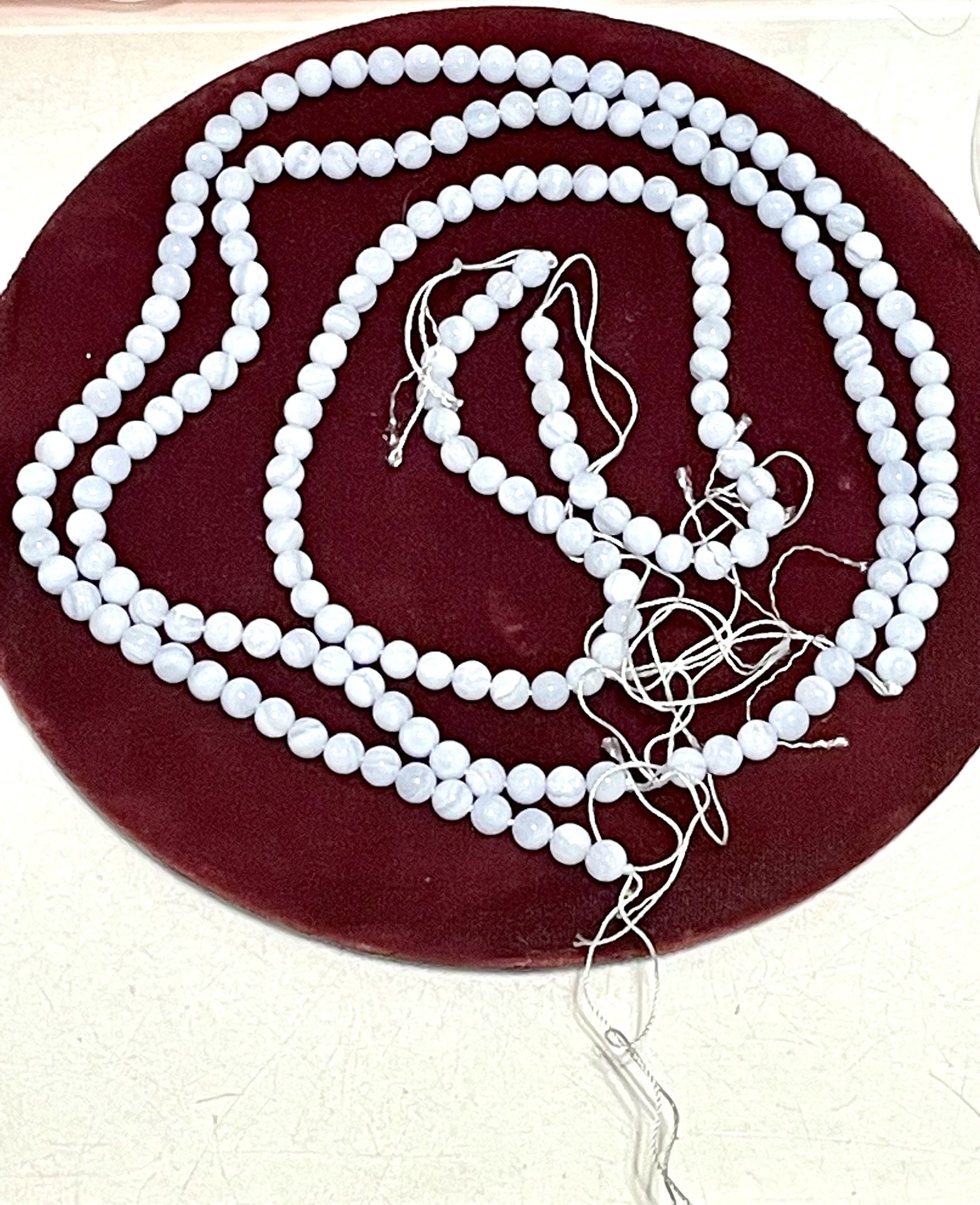 Lot Of Blue Lace Agate Beads