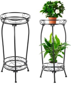 2 Pack, 2 Tier 27" Tall Metal Shelf