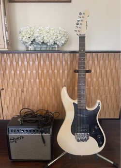 YAMAHA Electric Guitar, FENDER Squier Amplifier & Amp Cord/ All for $180