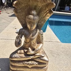 Brass Tibetan Buddha Statue 11” 