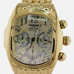 NEW INVICTA 43156 GOLD LABEL STEEL LUPAH CHRONOGRAPH QUARTZ WATCH (Needs Battery)
