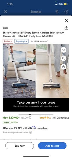 New Shark Wandvac Self Empty Cordless Vacuum
