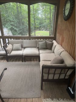 Outdoor sofa with ottoman