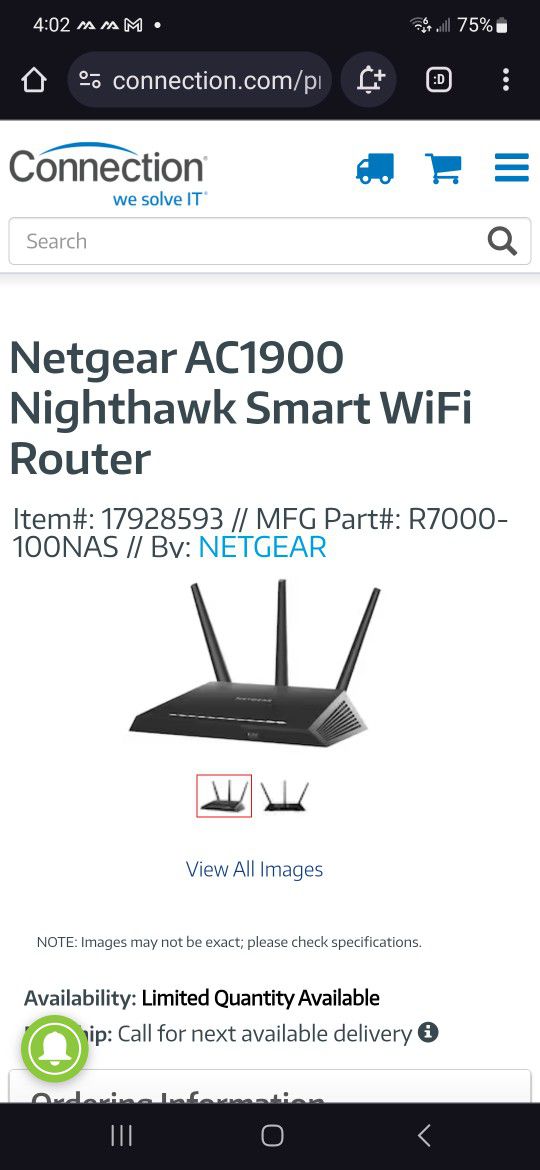 Netgear Nighthawk AC Smart WiFi ROUTER 