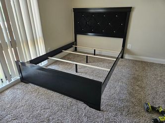 New in box black queen bed frame only special