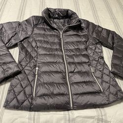 Dark Charcoal Gray Michael Kors Women's Packable Puffer Coat 