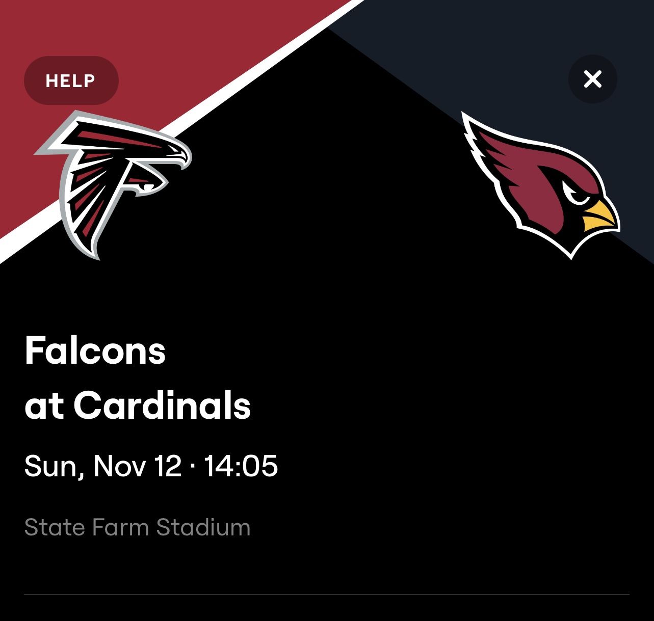 Arizona Cardinals versus Atlanta Falcons