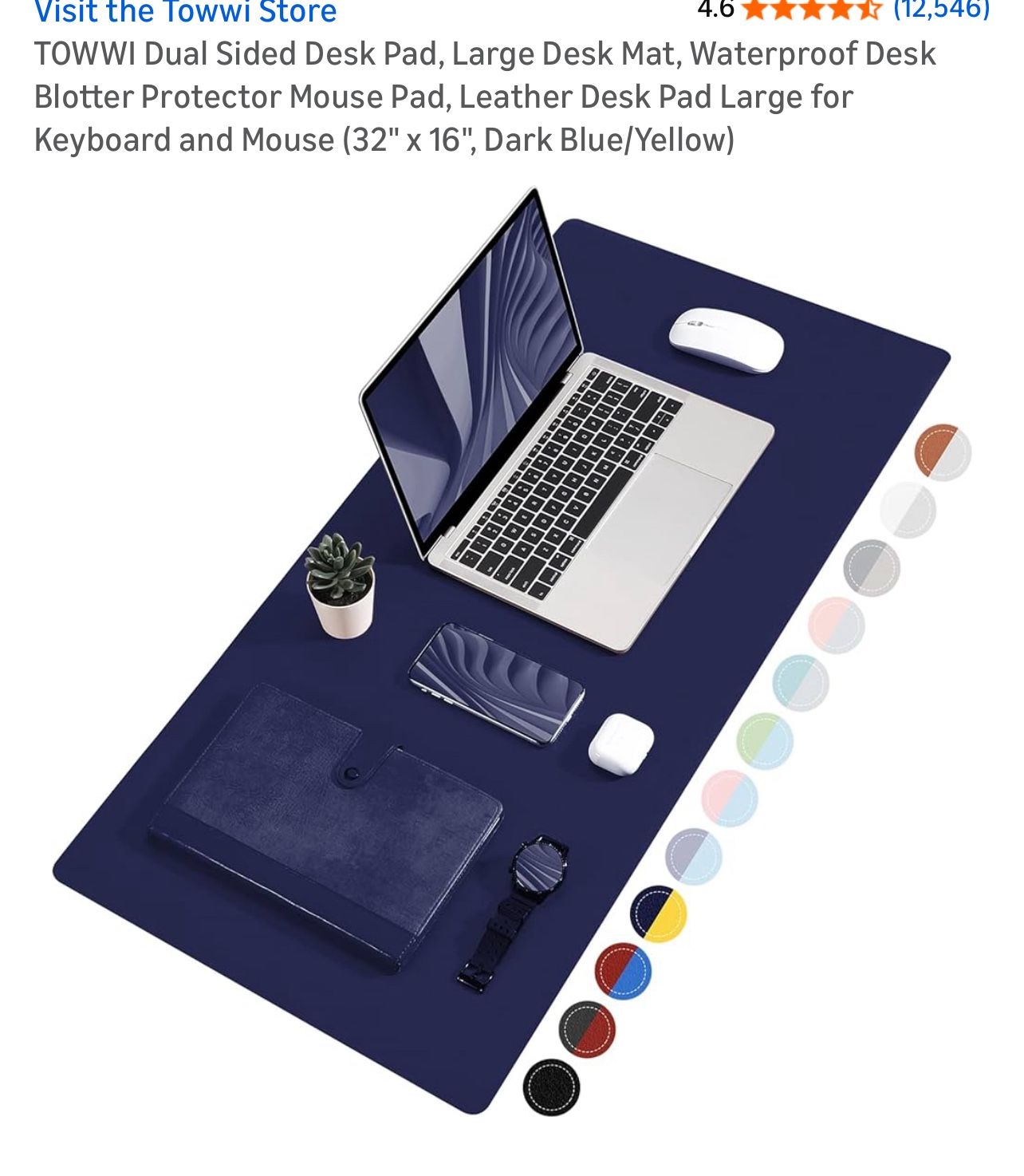 24x14in Dark Blue/yellow Desk Top