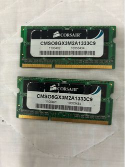 DDR 3 2x 4 GB laptop memory